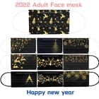 10-50 шт., одноразовые маски для лица с рождественским принтом