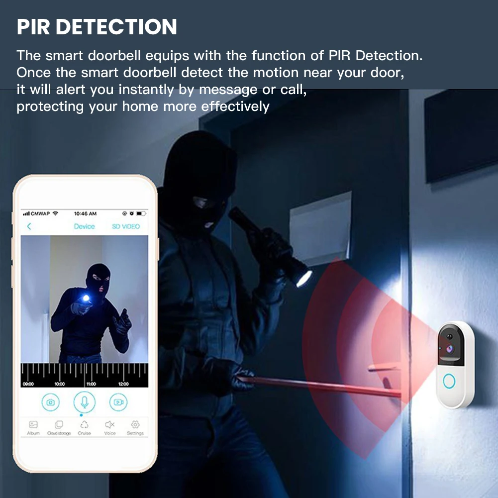 Smart Video Intercom WI-FI Door Phone Bell WIFI Doorbell Camera For Apartments Wireless Security Night Vision | Безопасность и