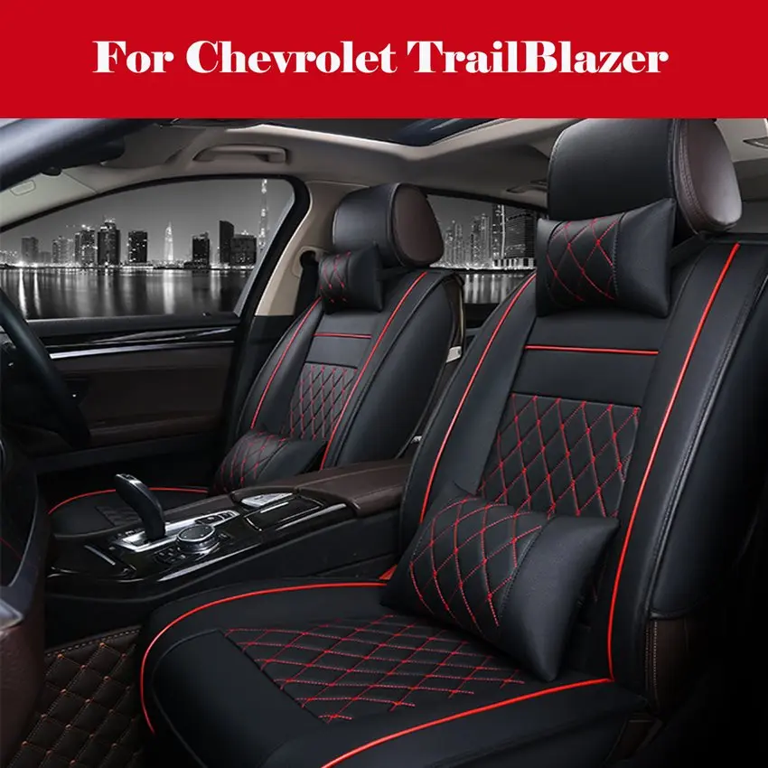 

Luxury Car Seat Cover 100% PU Leather 5 Seats Front+Rear SUV Cushions Universal Seat cushion For Chevrolet TrailBlazer