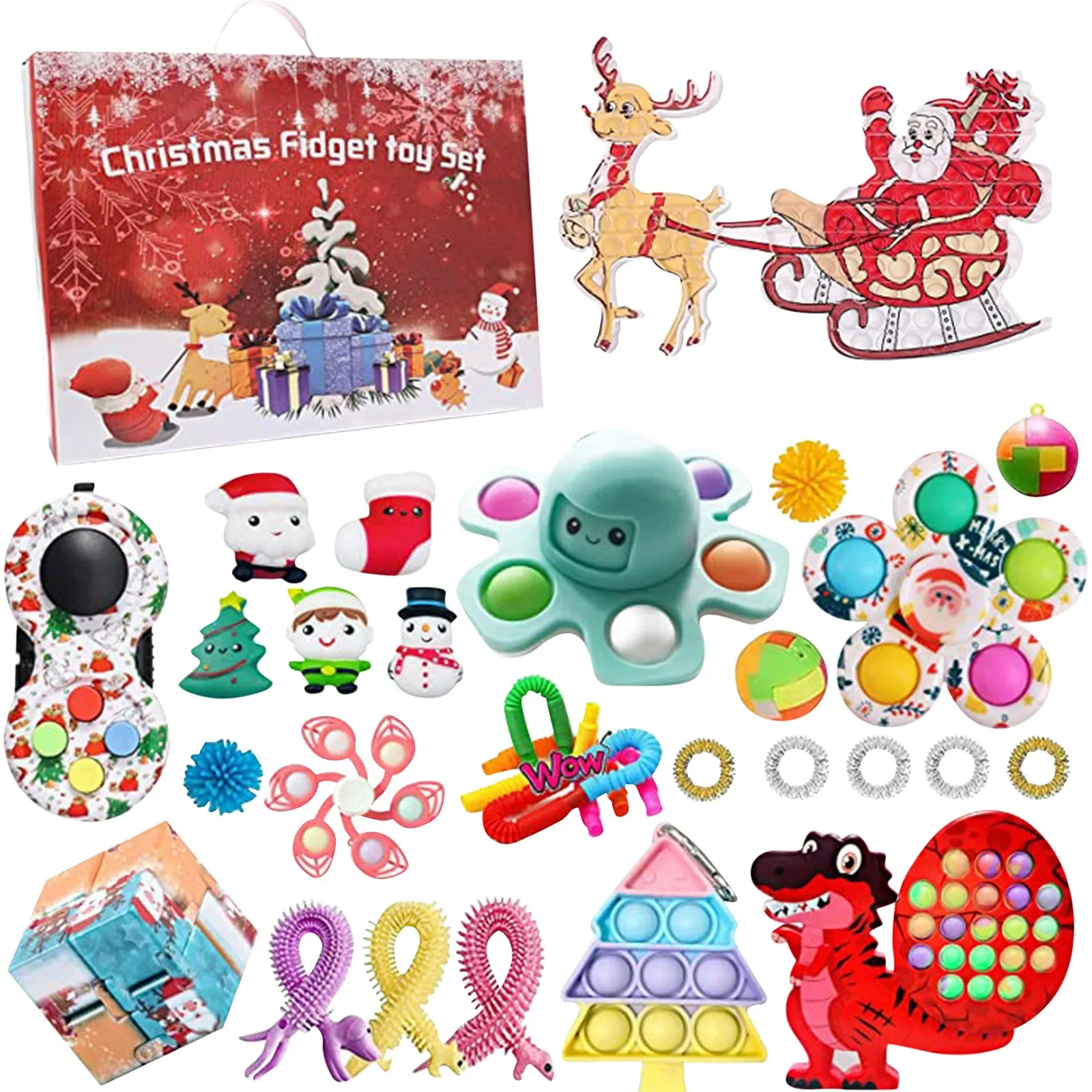 

Fidget Toys Sale 24 Days Advent Calendar Toys Set Christmas Countdown Calendar Blind Box Push Bubble Christmas Gift Box Games