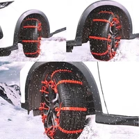10pcsset car winter tire wheels snow chains snow tire anti skid chains wheel tyre cable belt winter outdoor emergency chain red