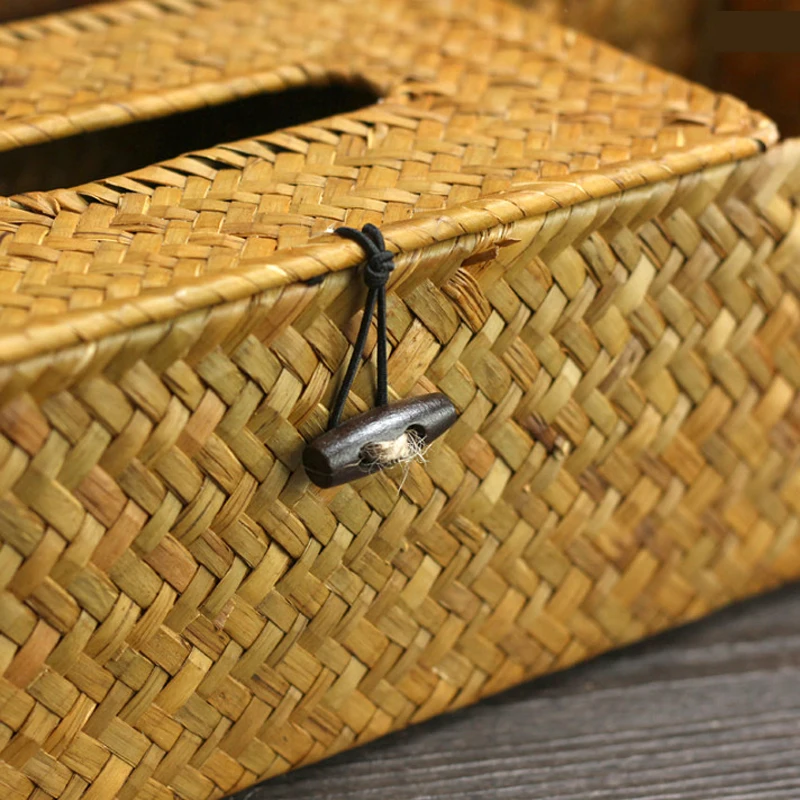 Ручная работа соломенная коробка для салфеток многофункциональная хранения в