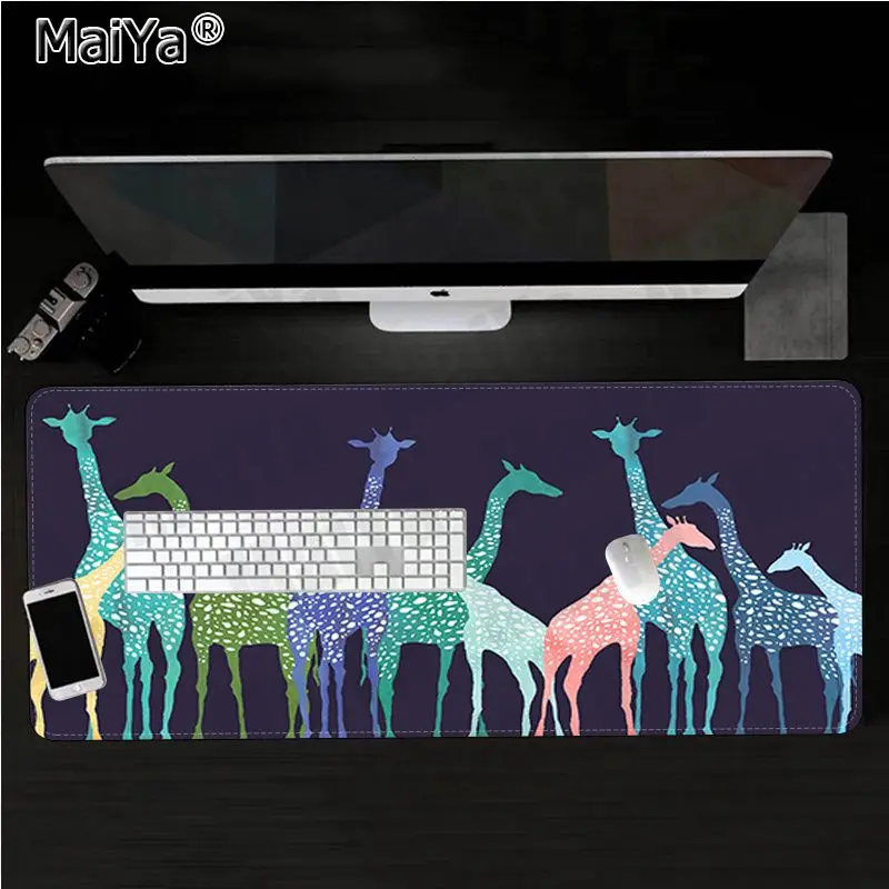 

Maiya Top Quality Cute Cartoon Animal Giraffe Large Mouse pad PC Computer mat Free Shipping Large Mouse Pad Keyboards Mat