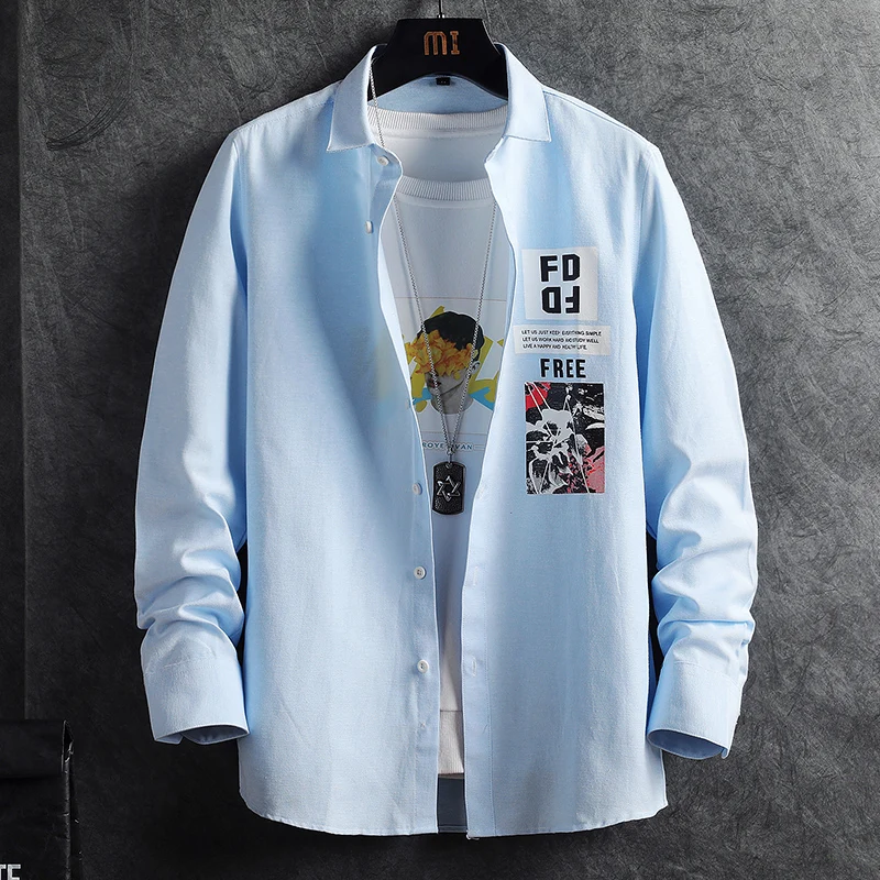 

2021 Men's Cotton Dress Shirts Male High Quality Long Sleeve Slim Fit Fashion Business Casual Shirt Autumn Men's Shirt