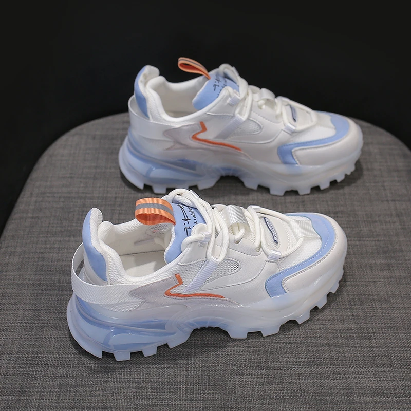 

Spring&Fall Sports Women's Running Torre Shoes Mesh Breathable Platform Increased Plastic Soles White Dad Sandals