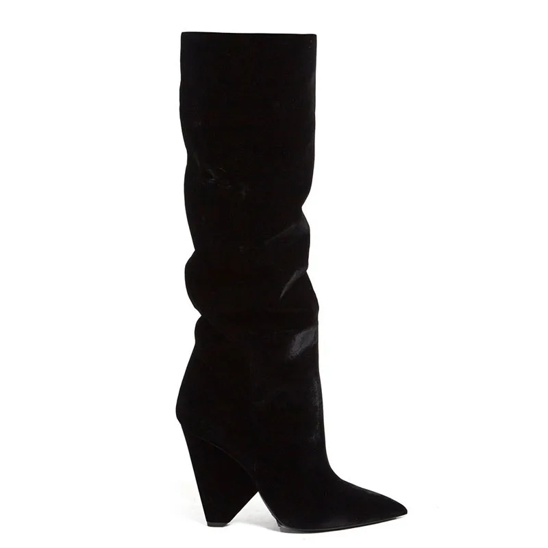 Женские сапоги с острым носком Arden Furtado зимние элегантные до колена на