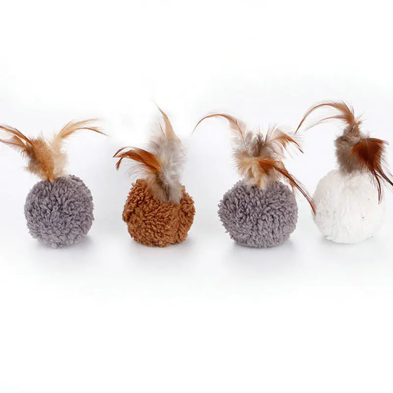 Cat Toy Soft Feather Natural Catnip Ball Toy Menthol Flavor Kitten Treat Cats Playing Chasing Cleaning Teeth Toy Pet Supplies
