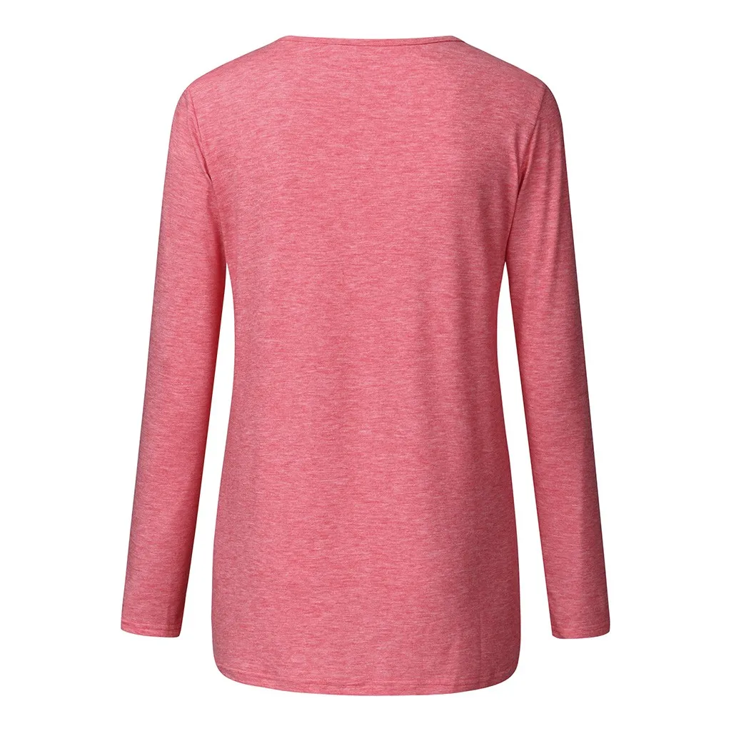 

SAGACE Solid Button Maternity Clothes Tunic Breastfeeding Top Casual Loose Maternity Clothes Nusring Splicing Tops