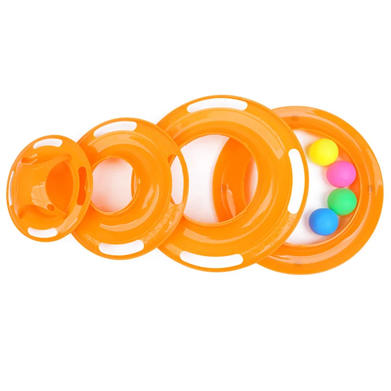 Веселые интерактивные игрушки 4-Слои игрушечный поворотный стол кошка ловля мяча