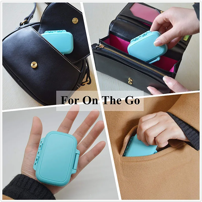 Ежедневный чехол для таблеток кармана или кошелька переносной футляр и