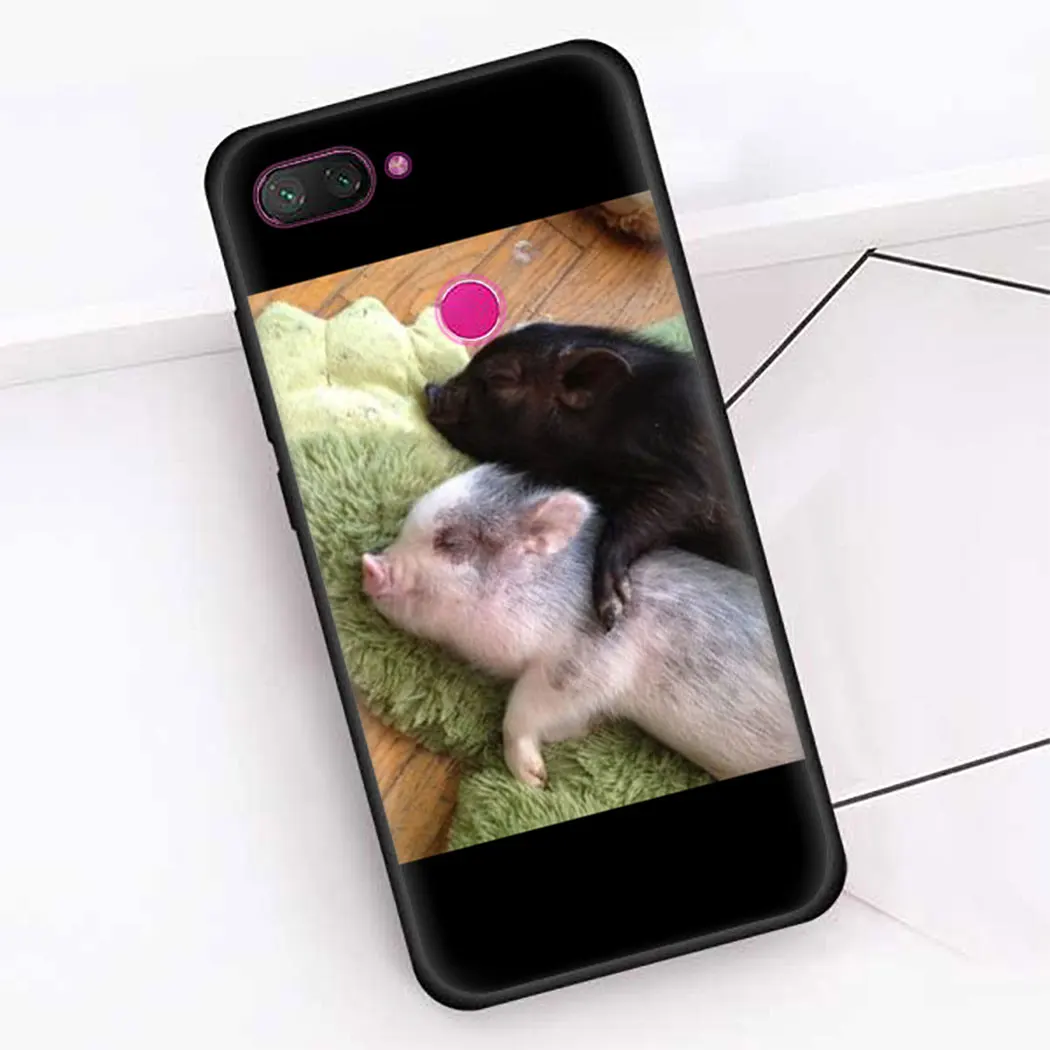 Мягкий силиконовый чехол для Redmi Note 5 6 7 8 Pro 5A 8T Prime 4X K30 Poco X2 черный телефона Mini pig -