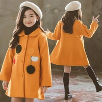 girls babys woolen coat jacket outwear 2021 dots thicken autumn winter hooded keep warm button childrens clothing