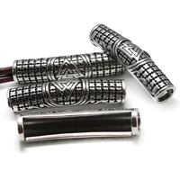 stainless steel metal spacer beads big hole curved tube slider charm beads accessories for jewelry making fit leather bracelet