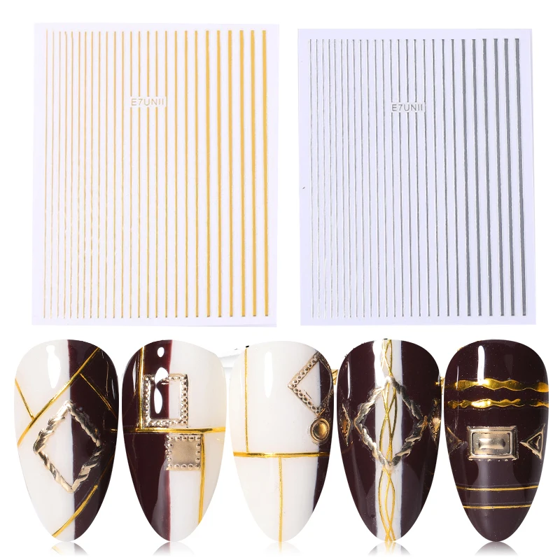 Наклейка для ногтей изогнутая полоса линия наклейка s маникюрные украшения