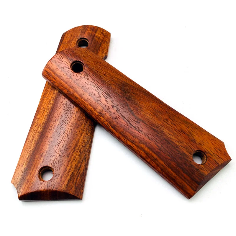 1 Pair CNC Zambian Red Sandalwood 1911 Grips Handle Patches Shank Scales Material DIY Making Accessories Replacement Raw Wood