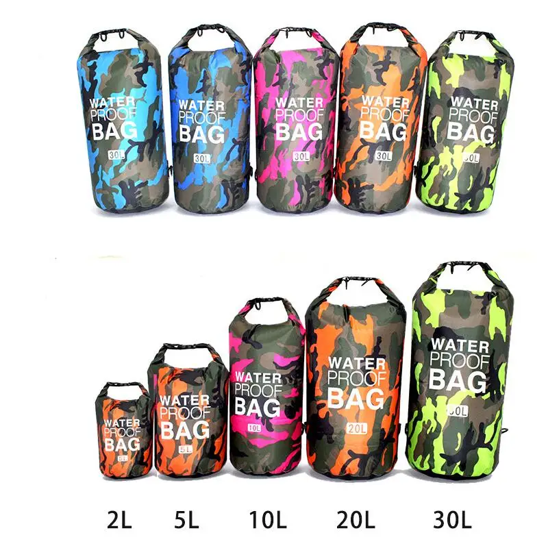 Водонепроницаемая водонепроницаемая сумка 5/10 / 20 л камуфляжная переносная для
