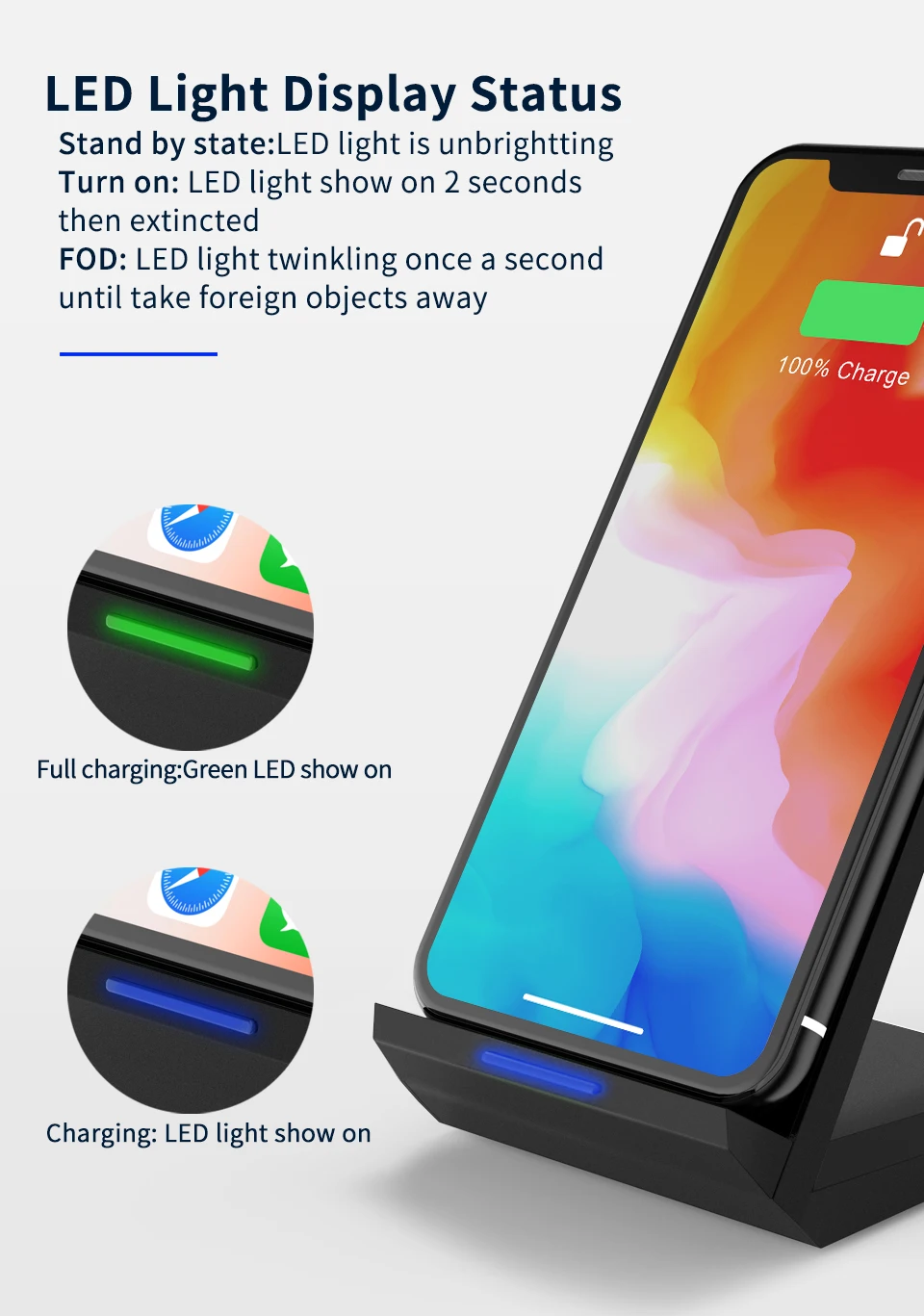 Coolreall Qi Беспроводное зарядное устройство Подставка для iPhone X XS 8 XR samsung S9 S10 S8 S10E 15 Вт быстрая Беспроводная зарядная станция зарядное устройство для телефона