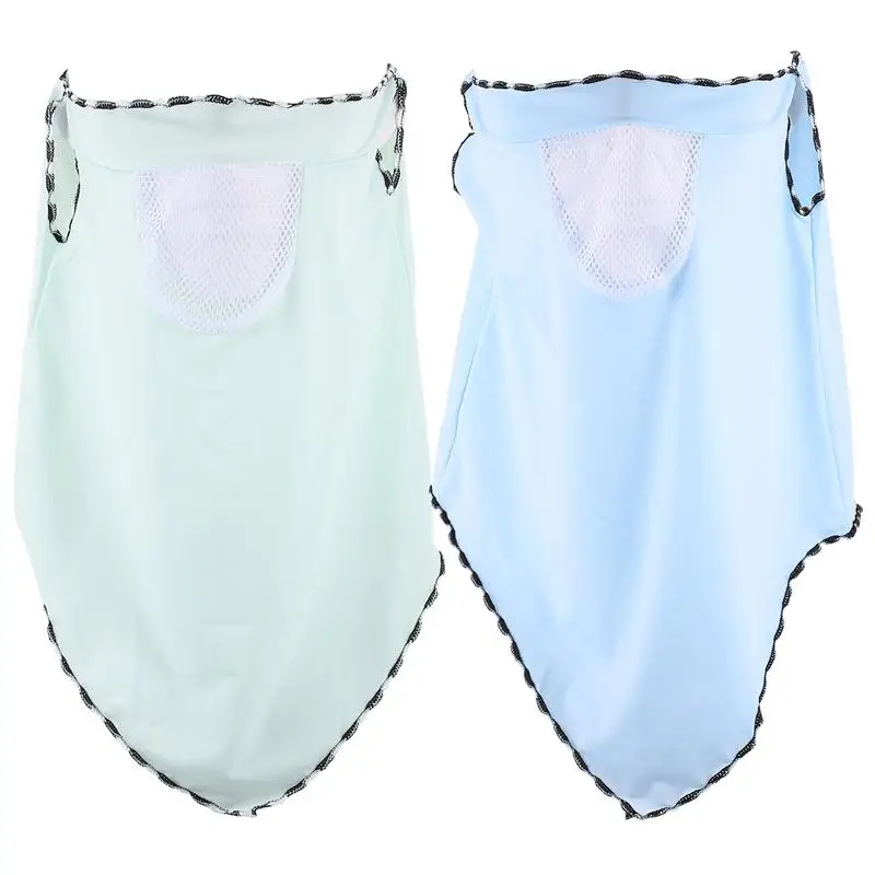 

2pcs Women Summer Face Cover Hanging Ear Scarf Outdoor Breathable Neck Guard