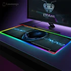 Коврик для мыши alienware RGB, большой компьютерный коврик для мыши, коврики для мыши с подсветкой XXL, светодиодный игровой коврик 900x300, Настольный коврик для игр