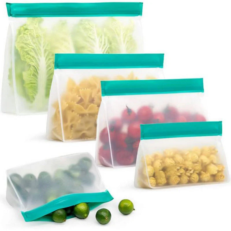 

Reusable Silicone Food Storage Containers Leakproof Containers Stand Up Zip Shut Bag Cup Fresh Bag Food Storage Bag Fresh Wrap