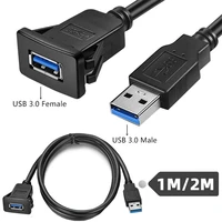 usb 3 0 a male to female aux flush panel mount extension cable for car truck boat motorcycle dashboard 1m 2m