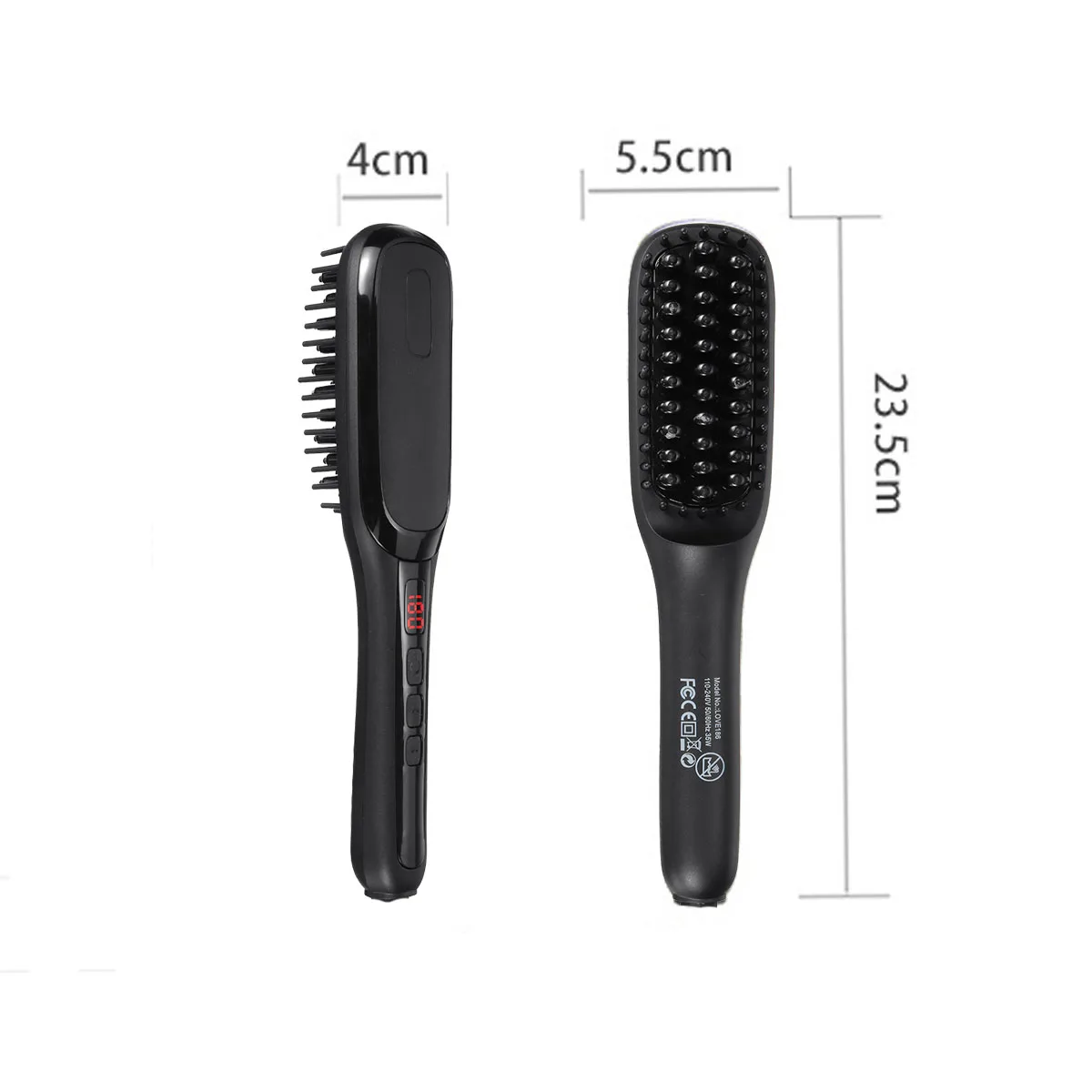 

Multi-functional Electric Hair Straightening Comb Straightener Brush Beard Straightener Heated LCD Display Massage Comb