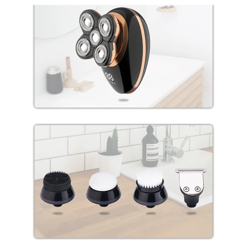 

Wet Dry Electric Shaver for Men Beard Hair Trimmer Razor Rechargeable Bald Shaving Machine LCD Display Grooming Kit