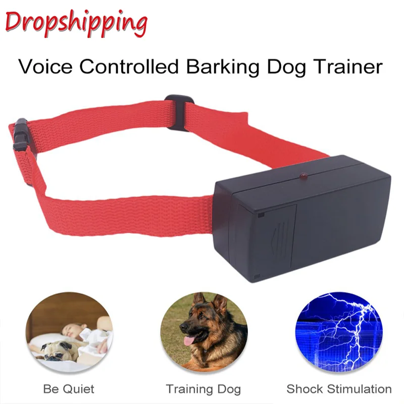 

Звук Управление против лая собаки Тренер устройство для обучения собак No-лай ошейник голосовое управление Pet Управление воротник