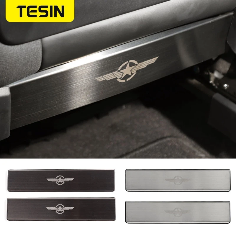 

TESIN Stainless steel Car Seat Back Anti-Kick Panel Guard Anti dirty Plate Protect Stickers Accessories for Jeep Compass 2017+