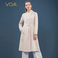 voa shallow apricot snowy plateau small cashmere kimono collar one button pink stitching fine double sided cashmere coat s831