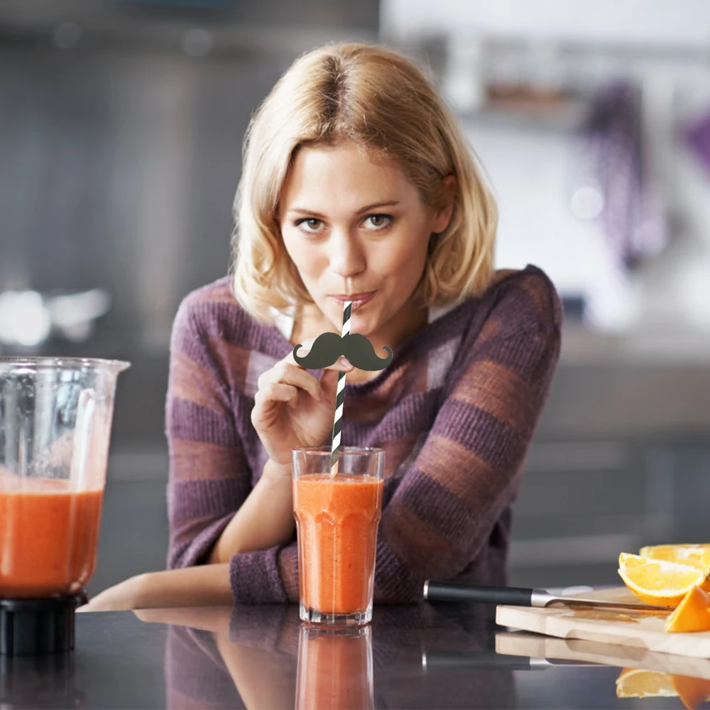 6 шт./упак. черно белые бумажные трубочки в полоску свадебные декоративные