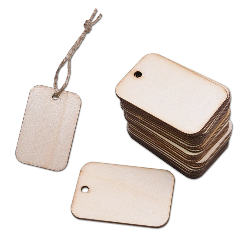 

25-100pcs Natural Square Shape Wood Chip Unfinished Wood Cutout Square Without Hole DIY Handmake Wooden Craft Wedding Home Decor