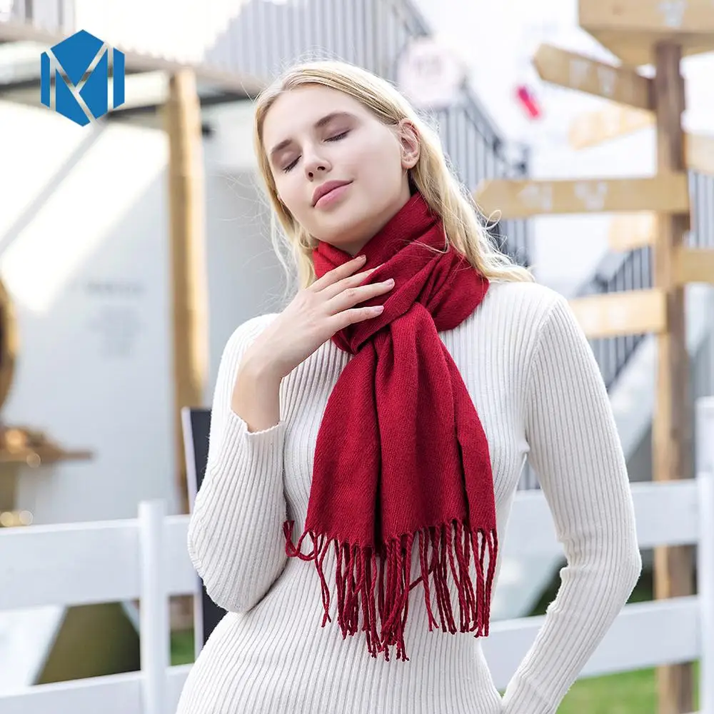 190*35 см женские осенние зимние теплые однотонные шерстяные шарфы высокого