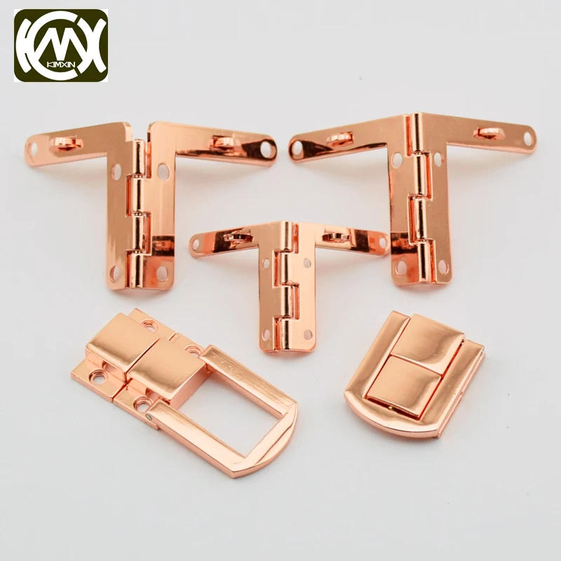 1 set KIMXIN Composite suite Watch box Cabinet hinge and lock Woodenbox collection jewelry case Hardware accessories With screw