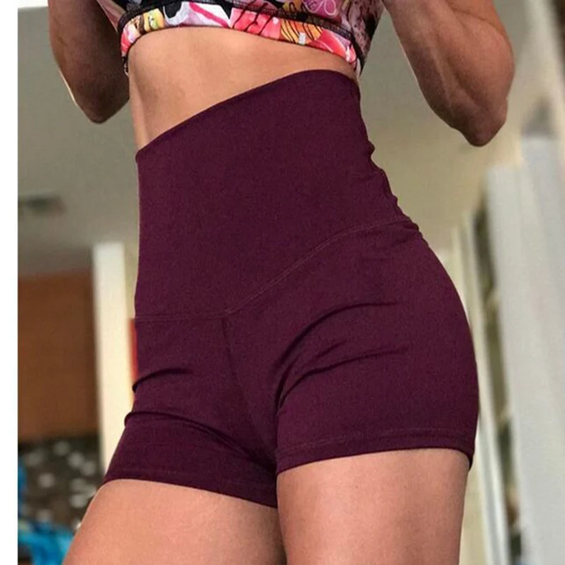 Сексуальные дышащие шорты с высокой талией женская спортивная одежда