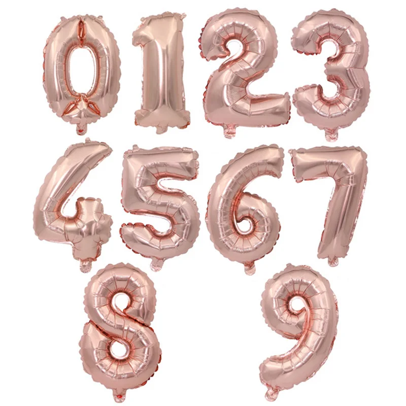 32 дюймовые шары с цифрами 3 цвета золото/серебро/розовое золото большие из фольги