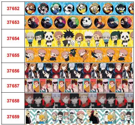 

Hot Japan Anime Cartoon Kimetsu No Yaiba 50yards Different Sizes Printed Grosgrain Demon Slayer Cartoon Ribbon For Handmade Bow