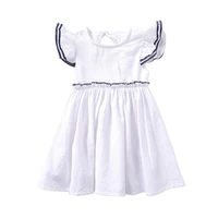 2021 new fashion flying sleeve casual dress baby girl birthday party costume 1 6 year kids clothing