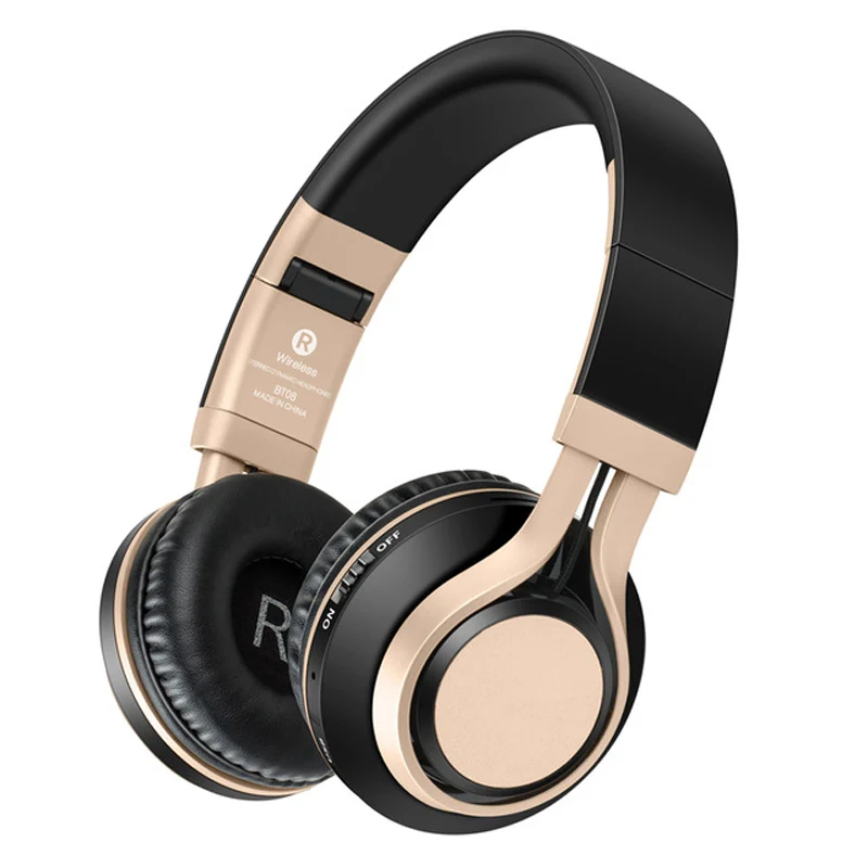 Розовые золотые беспроводные Bluetooth-наушники Гарнитура Стереонаушники Наушники с