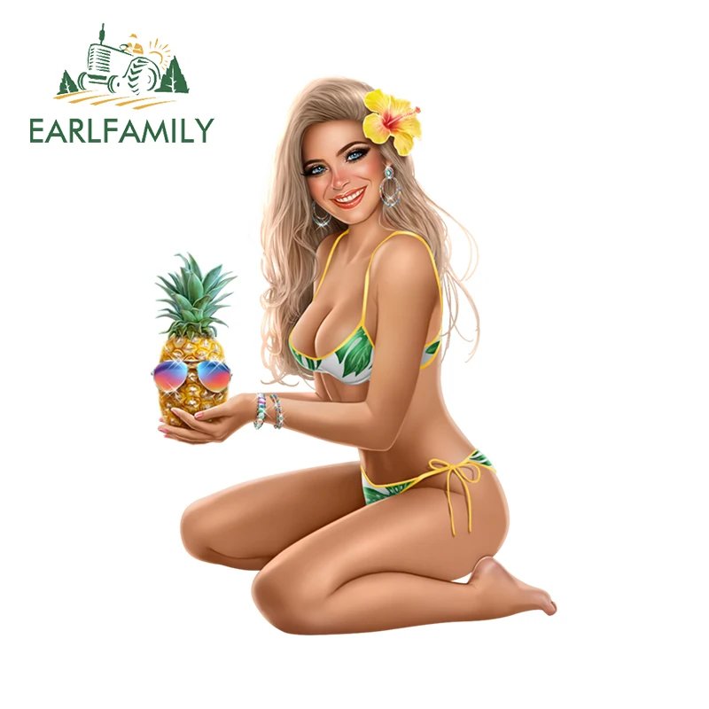 

EARLFAMILY 13 см x 9,4 см для сексуального купальника, фотовиниловые автомобильные наклейки для ноутбука, водонепроницаемый холодильник