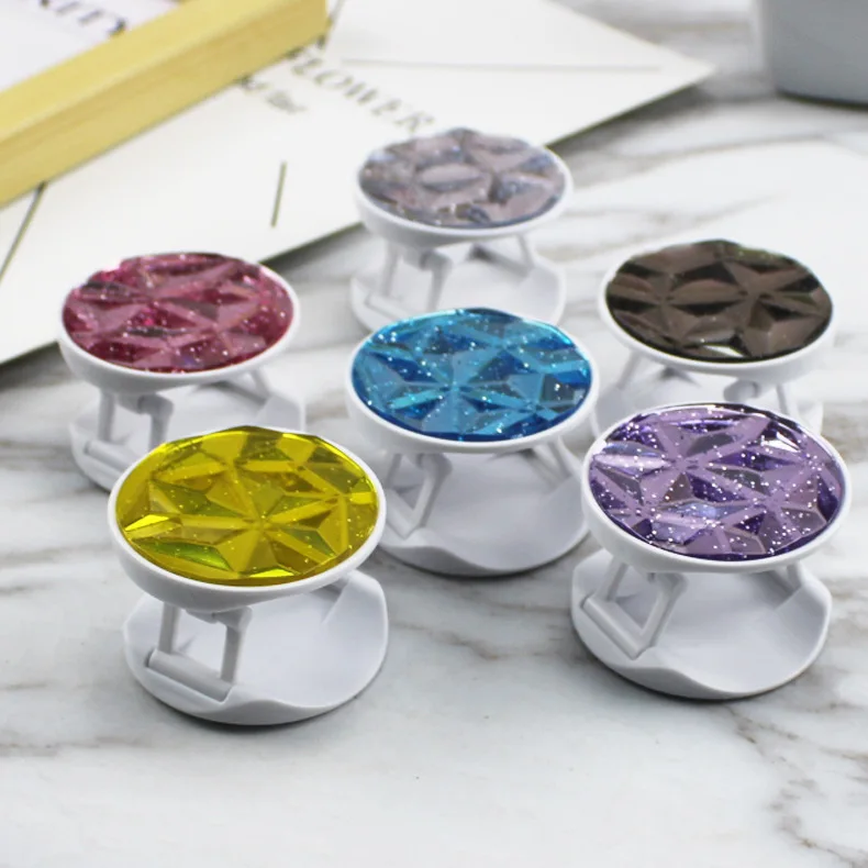 

10pcs Bling Rhombus Diamonds mobile phone folding stretch bracket Phone Holder girp For smart phone