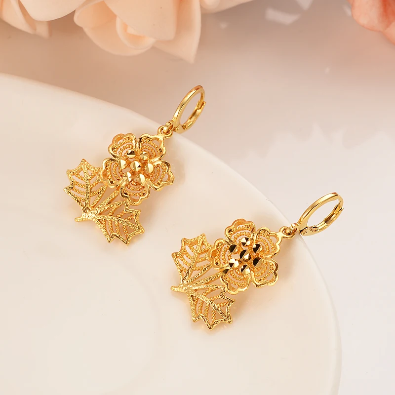 Украшения Gold Charms Jewelry с прекрасными подвесками в форме цветов для женщин - серьги-капельки brincos. Винтажный стиль для девочек, детей и взрослых. Рождественский подарок, украшение для тела.