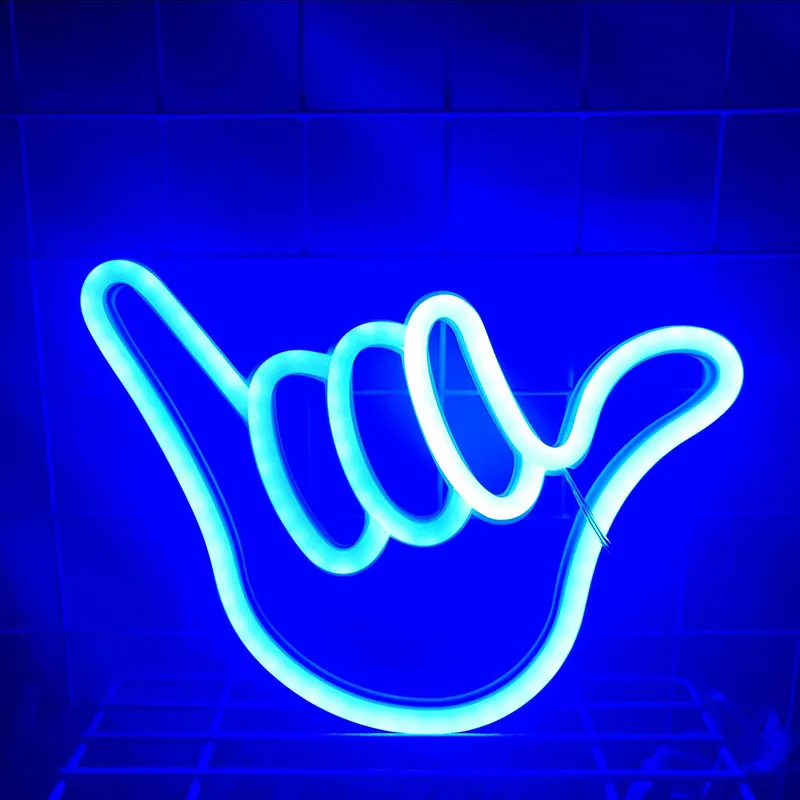 

Peace Gesture Led Neon Light Sign Peace Symbol Hand Shape Finger Hanging Wall Night Light Art Bedroom Decor Lamp Birthday Gift