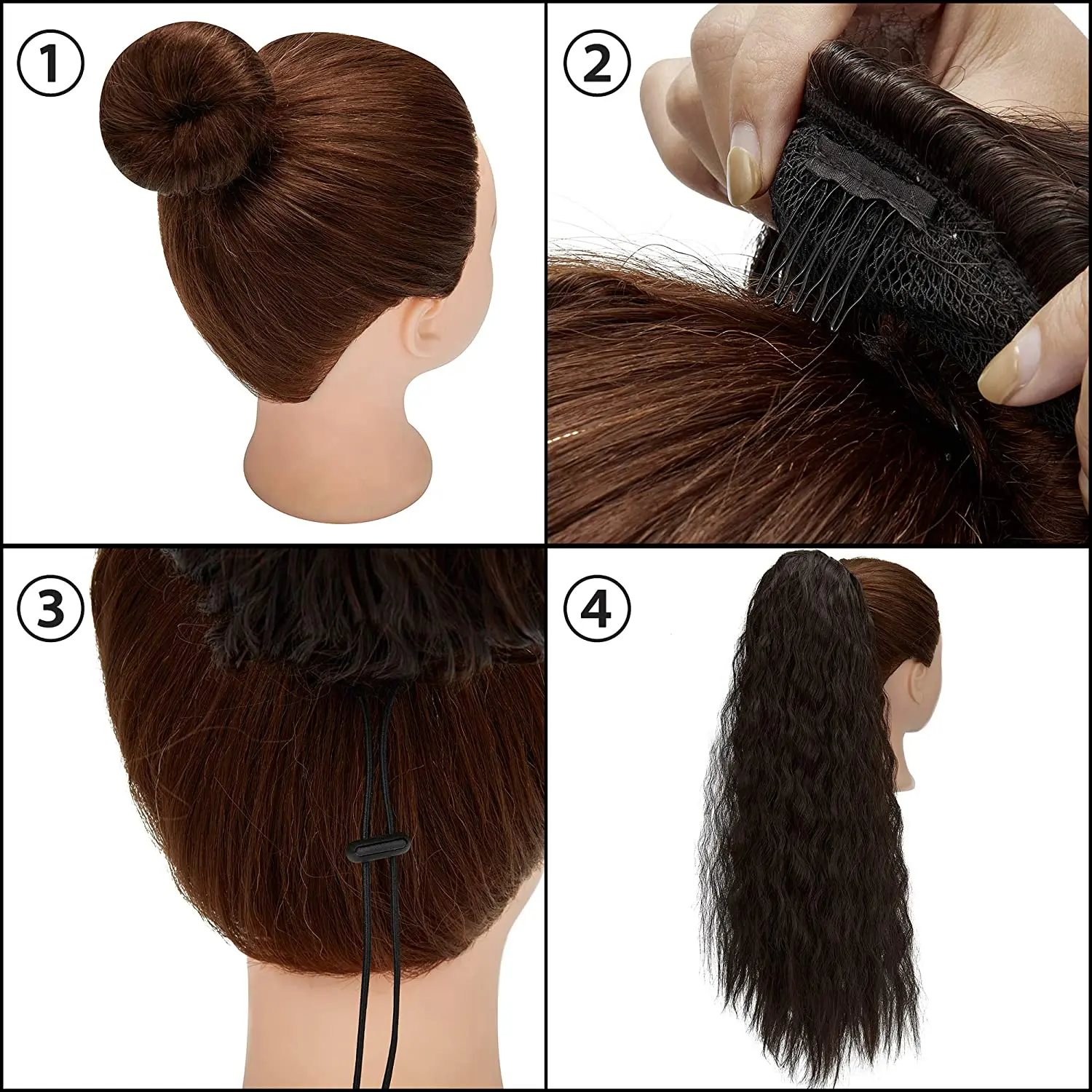 

yaki Afro Kinky Curly Ponytail Adjustable Strap Hairpiece For Women With Comb Synthetic Pony Tail False Hair Extension