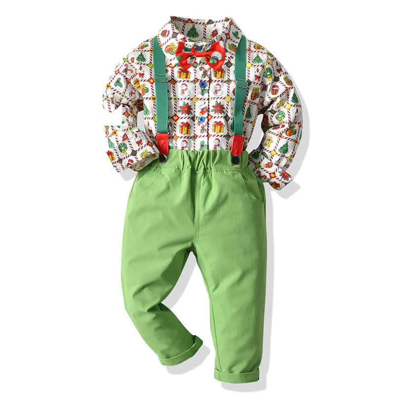 Костюм Джентльмена для маленьких мальчиков Осенняя детская одежда рубашка с