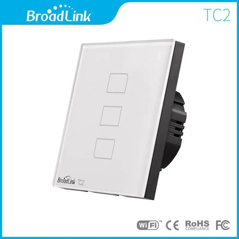 Broadlink TC2 1 банда/2 банды/3 банды Великобритания/ЕС/США сенсорный RF433 настенный Wi-Fi адаптер с одним управлением Беспроводной Wi-Fi пульт управления настенный светильник