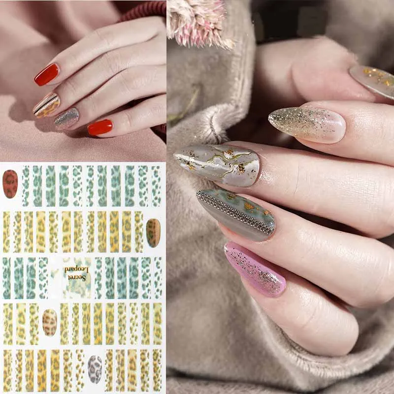 Новое поступление 3D наклейки для ногтей двухцветные Полоски зебры клейкие