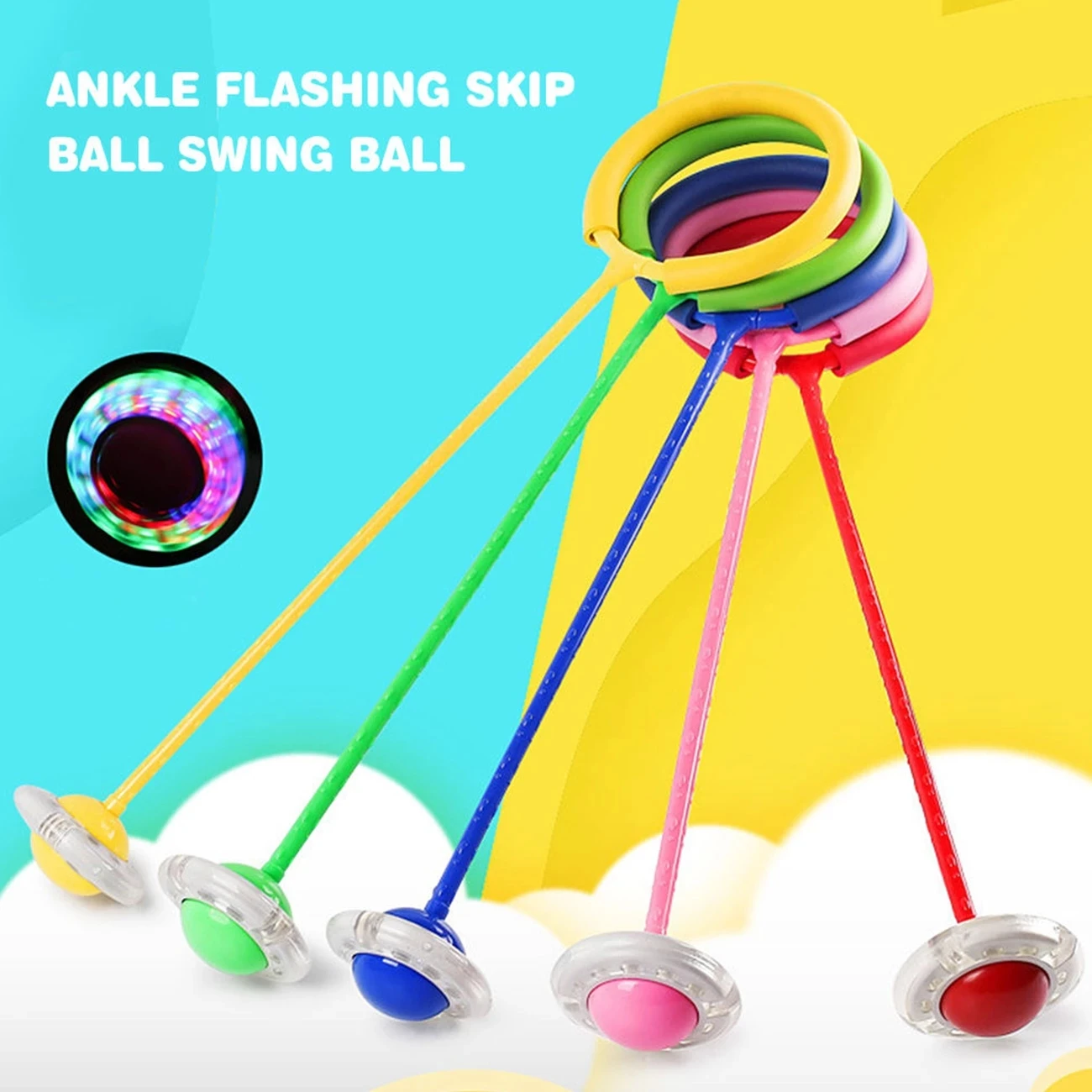

Flash Jumping Rope Ball Kids Outdoor Fun Sports Toy LED Children Jumping Force Reaction Training Swing Ball Child-parent Games