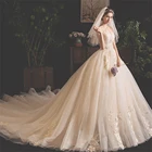 Роскошное Свадебное платье для принцессы Dioflyusa 2021 цвета шампанского, без бретелек, элегантное сексуальное кружевное бальное платье из тюля