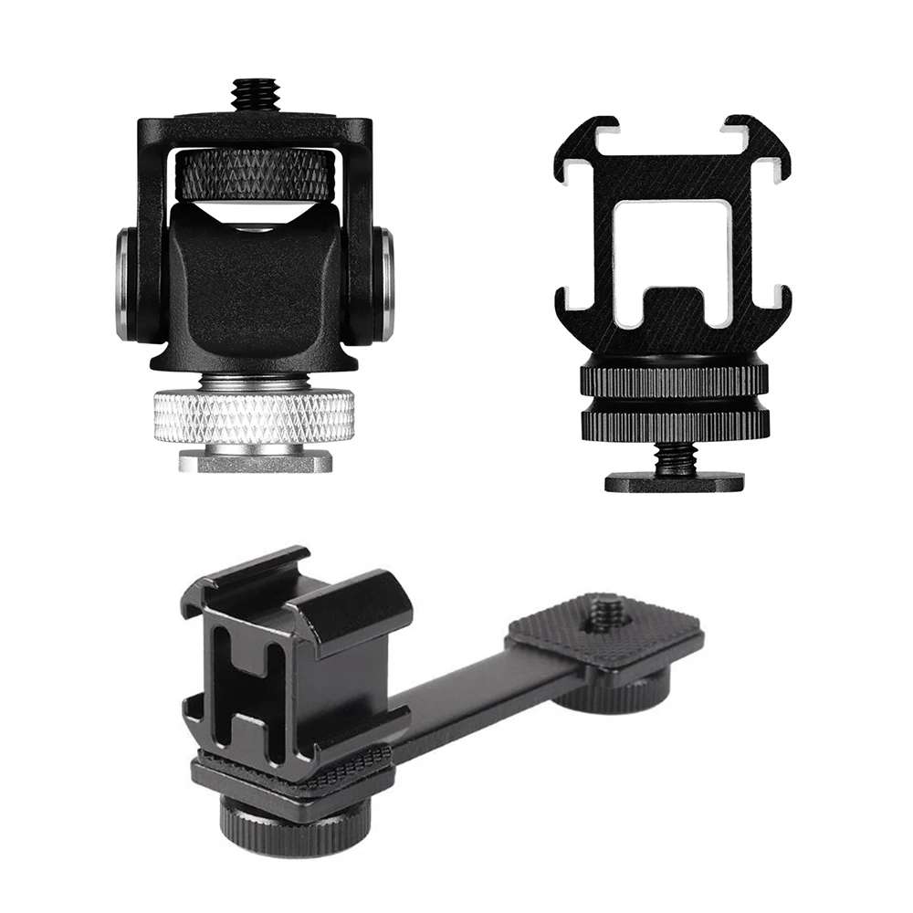 Triple Hot Shoe Mount Adapter Flash Microphone Bracket Holder for Smooth 4 DJI Osmo Pocket Video Camera Gimbal Flash Accessories